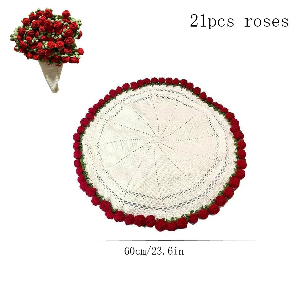 Crochet Bouquet Blanket - Red Roses - product image 2