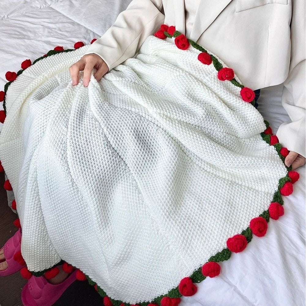 Crochet Bouquet Blanket - Red Roses - product image 4