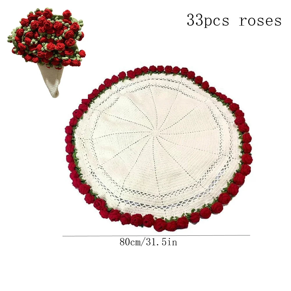 Crochet Bouquet Blanket - Red Roses - product image 14